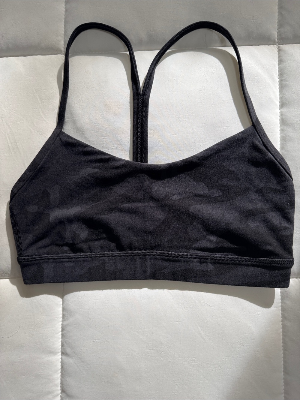 lululemon athletica Black Camo Strappy Sports Bra